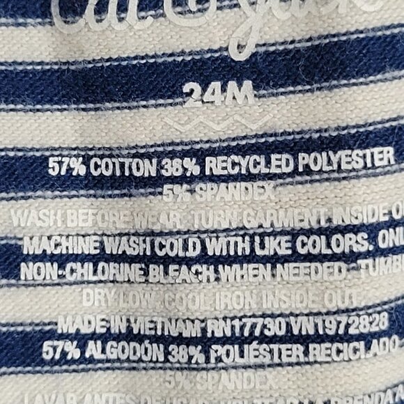 Cat&Jack/Primark "Mommy's Sweet Heart" Shirt &Blue Stripped Heart Legging Outfit - Picture 10 of 11